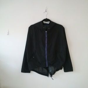 Waterproof Lightweight Hooded high-low Windbreaker